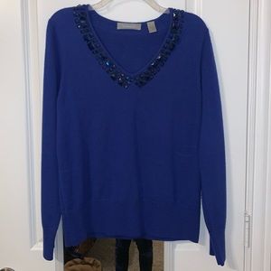 Liz Claiborne beaded neck sweater! 3/$14 OR 4/$17!
